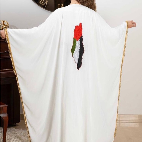 Palestinian  open abaya Chiffon (one size) - Picture 2 of 5